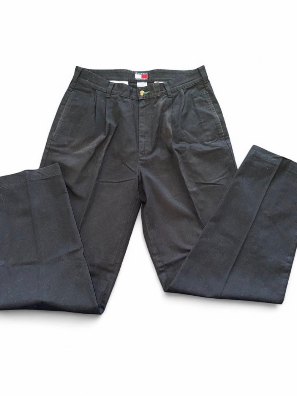 Tommy Hilfiger Black Pleated Chinos